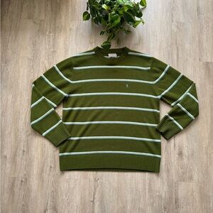 Vintage y2k Green Striped Grunge Knit Sweater